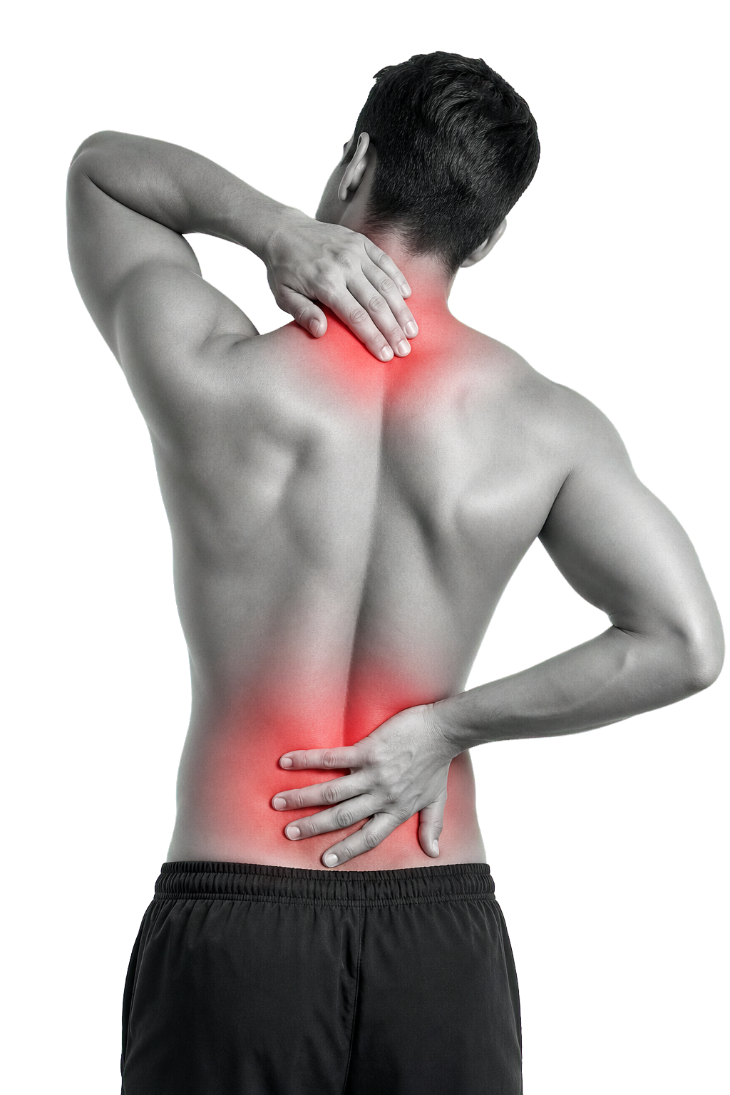 Back and neck pain physiotherapy silhouette